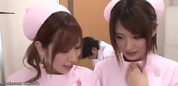  Japanese sexy nurses in stockings fuck their patient